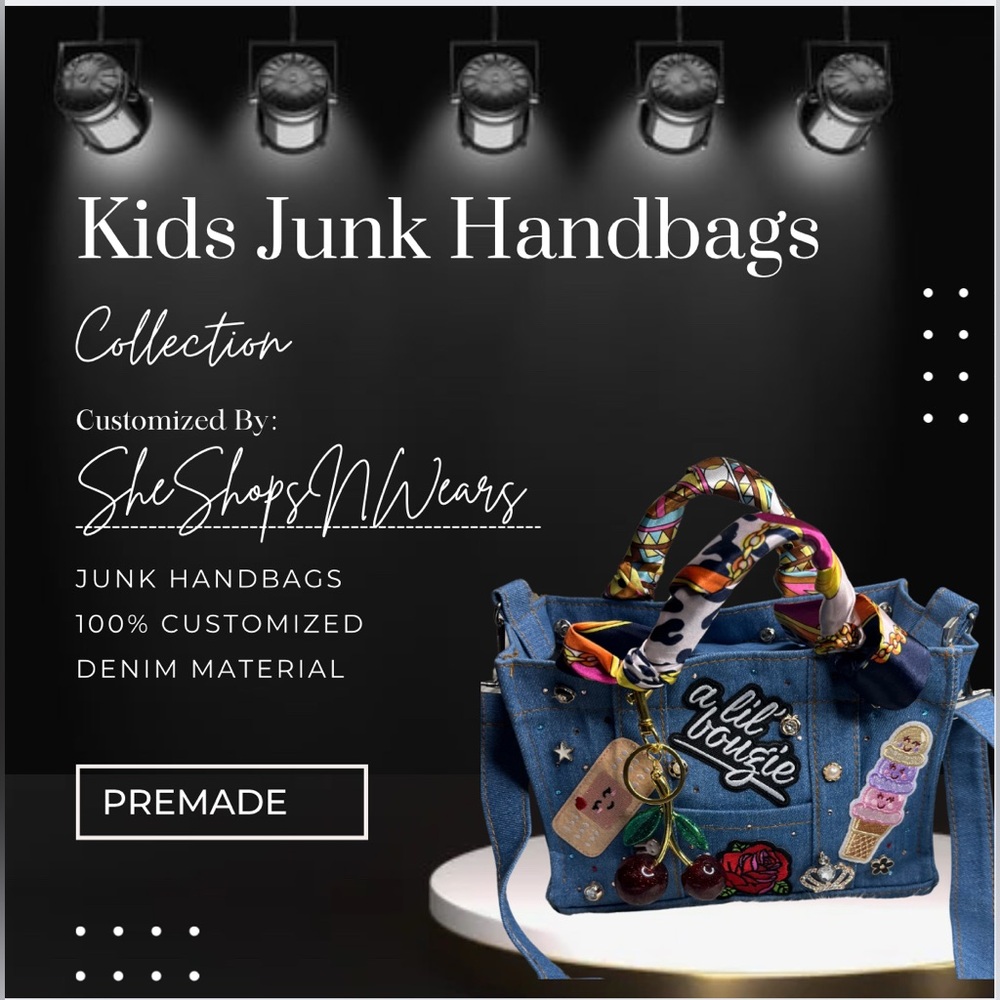 Denim Customized Kids Junk Bag
